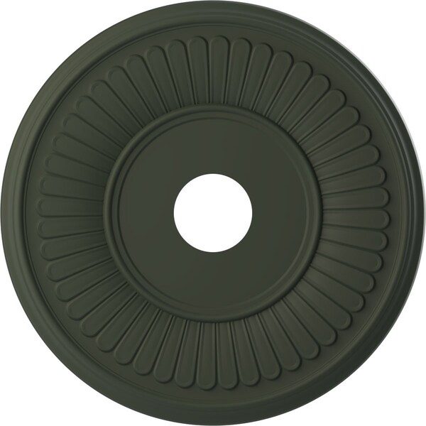 Ekena Millwork Berkshire PVC Medallion (Canopies up to 8 3/8"), 19"OD x 3 1/2"ID x 1"P, Satin Hunt Club Green CMP19BEGHC - main